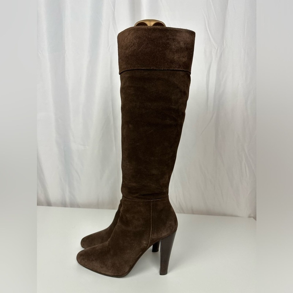Miu Miu Chocolate Brown Suede Boots Sz 7.5